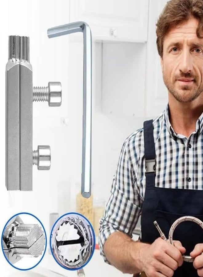 SWOPPLY أداة استخراج الأسلاك لبرغي رأس الصنبور المكسور لصمام الحوض، أدوات أخرى لأنابيب السباكة، أدوات إصلاح السباكة اليدوية، أداة إزالة برغي ألين للصنبور مقاس 1/2 بوصة و 3/4 بوصة للخيوط المتآكلة - Image 3